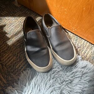 VANS Slip-On Perf Leather Shoe In The Color Black